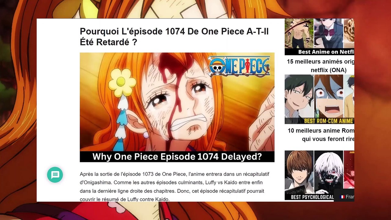One Piece Episode 1074 VOSTFR : Mauvaise Nouvel...