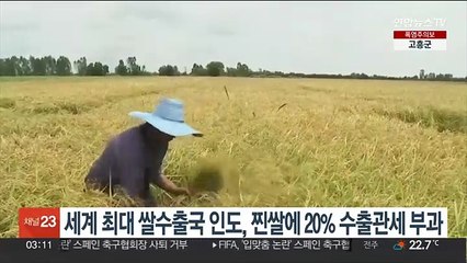 세계 최대 쌀수출국 인도, 찐쌀에 20% 수출관세 부과