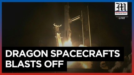 Скачать видео: NASA, SpaceX's spacecraft blasts off to ISS with 4 astronauts