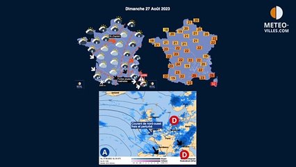 prévisions météo villes du dimanche 27 août 2023