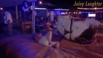 Bull Ride Fail: Woman Gets Thrown Off the Mechanical Bull Ride! 