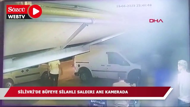 Silivri'de büfeye silahlı saldırı anı kamerada: 1'i ağır 2 kişi yaralandı