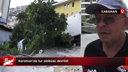 Karaman'da tur otobüsü devrildi