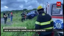 Chocan autobús y camioneta en autopista Veracruz-Cardel; pasajeros quedan prensados