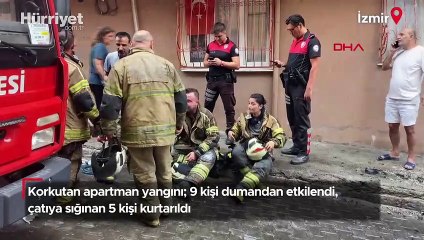 İzmir'de korkutan yangın! 9 kişi dumandan etkilendi