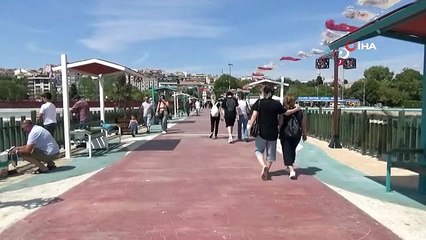 Tekirdağ sahilinde martılar ekmek için adeta kavga etti