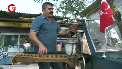 İlgi odağı oldu... Bağlama ve mobilya ustaları otomobili ahşapla kapladı!