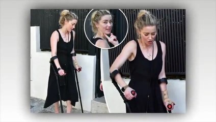 Johnny Depp'e açtığı davayı kaybettikten sonra İspanya'ya taşınan Amber Heard'ün koltuk değnekli hali sevenlerini korkuttu