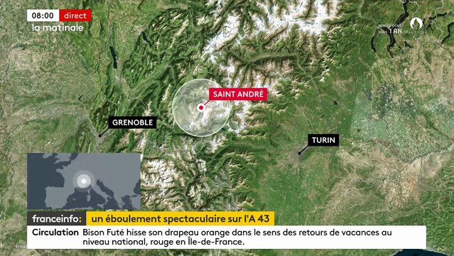Savoie: Regardez les images de l’important éboulement de pierres dans la vallée de la Maurienne qui a provoqué la suspension du trafic ferroviaire entre la France et l’Italie - VIDEO