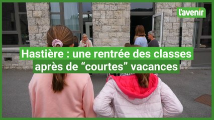 Rentrée des classes à Hastière, après de "courtes" vacances d'été