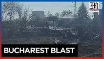 Aftermath of deadly explosion at Romanian gas station