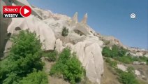 Kapadokya'daki turistik merkezler FPV dronla görüntülendi