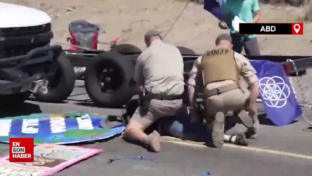 ABD polisinden, yolu kapatan iklim aktivistlerine sert müdahale