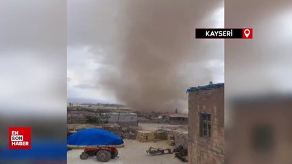 Kayseri'de çıkan hortum cep telefonu kamerası ile görüntülendi