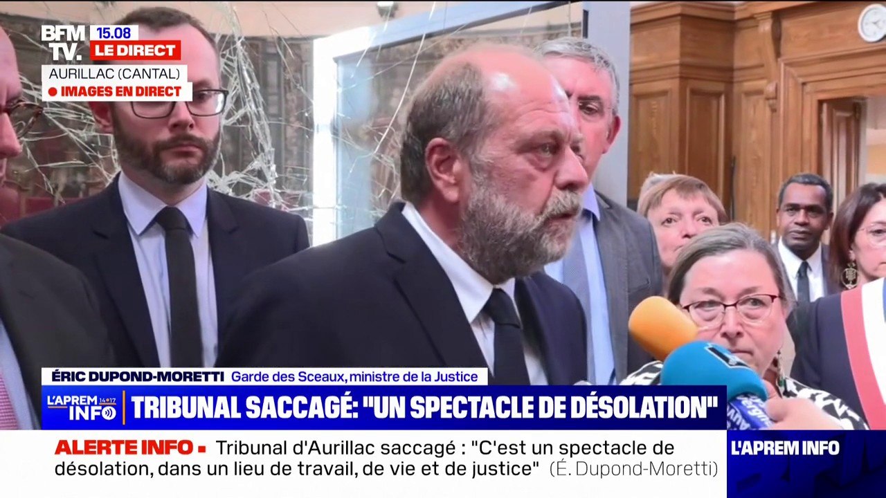 Tribunal saccagé à Aurillac: "C'est un spectacle de désolation" souligne Éric Dupond-Moretti