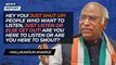 “People who want to listen, just listen or else GET OUT! ”, Kharge confronts Telangana's crowd