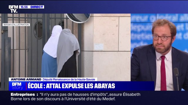 Antoine Armand (Renaissance): L’abaya n’a pas sa place à l’école, car elle vient tester la résistance de la République