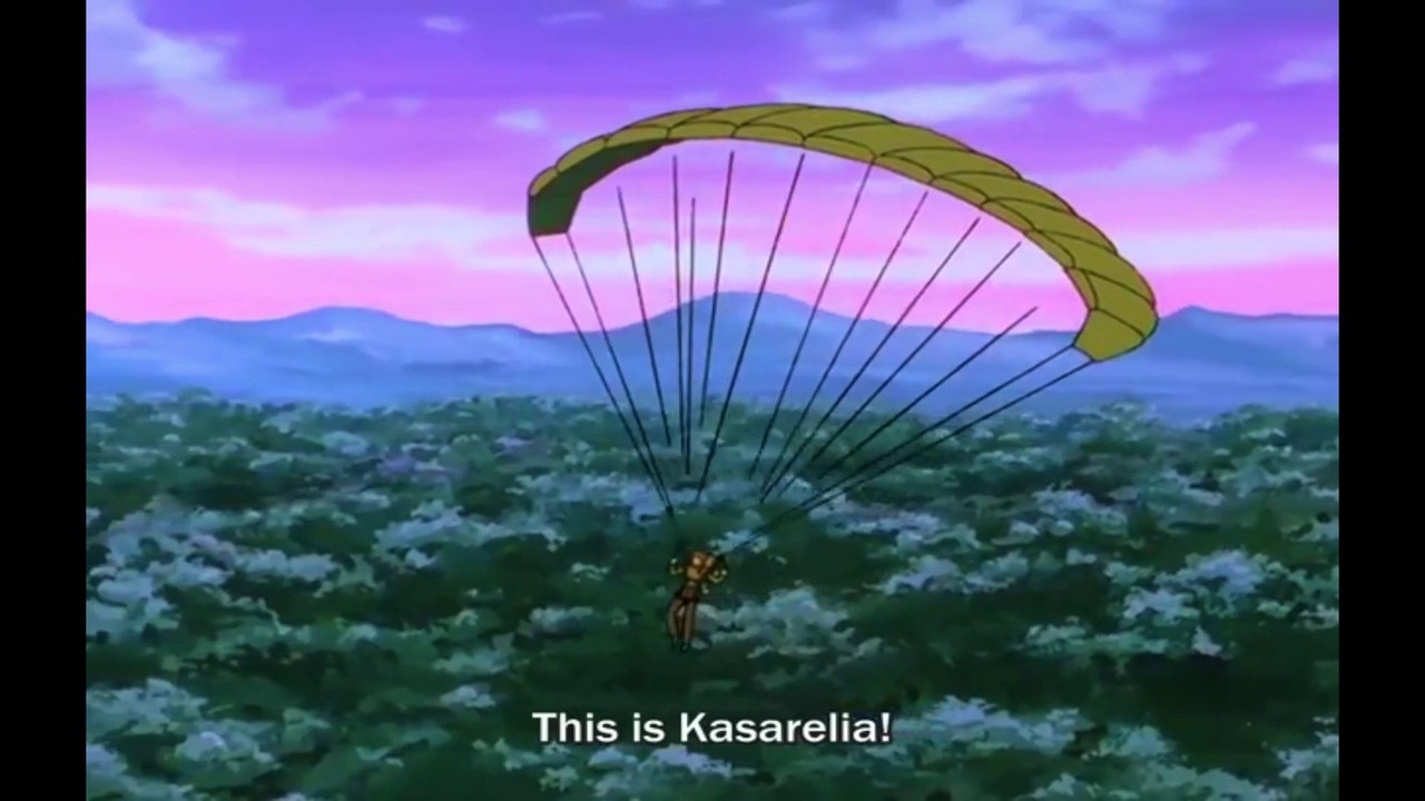 Mobile Suit Victory Gundam - Uso's father paragliding