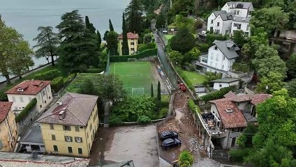maltempo, Blevio invasa da fango  detriti: le immagini dal drone