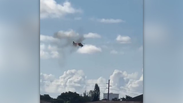 ABD, Florida'da kurtarma helikopterinin düşme anları kamerada