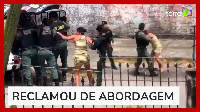 Policial é flagrado agredindo mulher com socos e chutes em Fortaleza