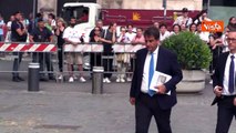 Il Ministro Fitto arriva a Palazzo Chigi per il primo Consiglio dei Ministri dopo la pausa estiva