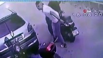 Les voleurs qui sont venus en moto ont volé le casque de moto