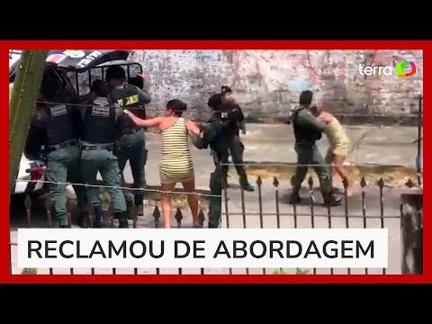 Policial é flagrado agredindo mulher com socos e chutes em Fortaleza