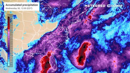Accumulated precipitation in East