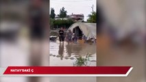 Hatay'daki çadırları sel vurdu