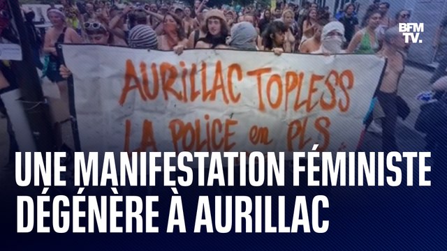 Aurillac: une femme verbalisée pour s'être promenée seins nus, la manifestation de soutien dégénère