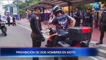 Guayaquil: Prohibición de dos hombres en moto