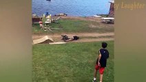 Unsuccessful bike stunt: Hilarious bike ramp crashes caught on camera! 