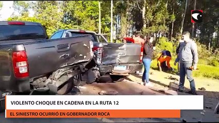 Violento choque en cadena en la Ruta 12