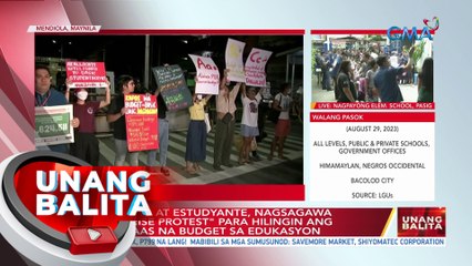 Ilang guro at estudyante, nagsagawa ng "sunrise protest" para hilingin ang mas mataas na... | UB