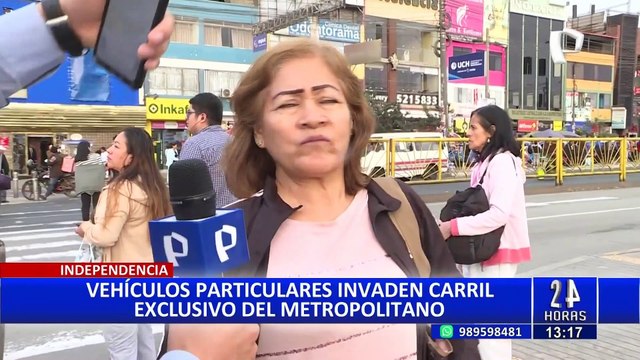 Vehículos particulares invaden carril exclusivo del Metropolitano