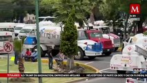 En Edomex, por falta de pago transportistas bloquean avenida frente al Palacio Municipal de Atizapán