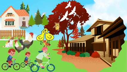 Video animasi - rumah - anak bersepeda