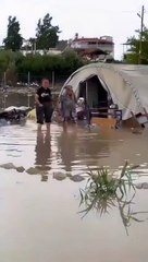 Gökhan Zan Hatay'dan paylaştı: Çadırlar yine sular altında!