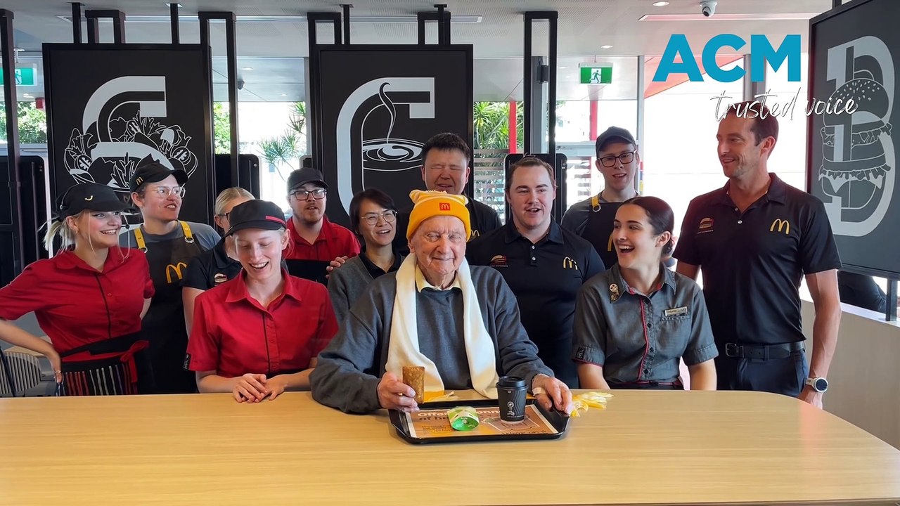 Belmont man Arthur Godden celebrates his 100th birthday at Maccas | Newcastle Herald | August 29, 2023