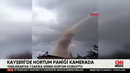 Kayseri'de hortum paniği kamerada