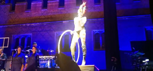 GRACE JONES age 75 hula hoops