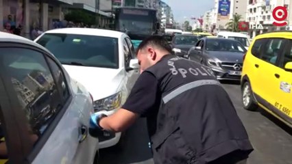 Toplu ulaşım kart dolum cihazından para toplayan personellere hırsızlık şoku