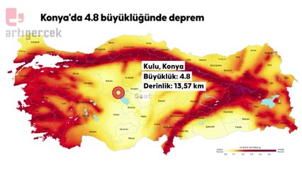 Konya'da 4,8 büyüklüğünde deprem