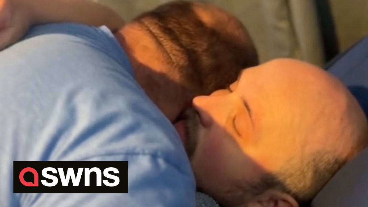 Emotional moment paraplegic man tells his dad he has regained feeling in his leg