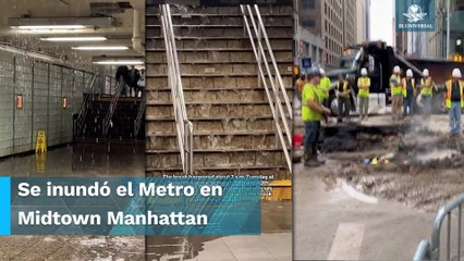Fuga de agua en Nueva York inunda las calles y metro de Times Square