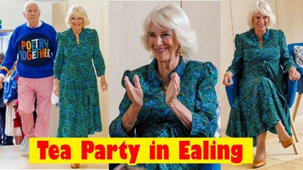 Queen Camilla attended the tea party in Ealing earlier today