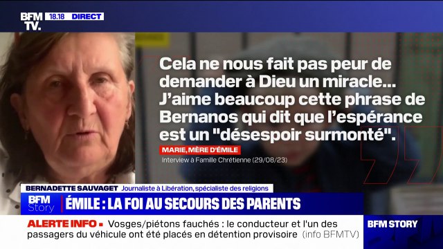 Disparition d'Émile: ses parents ne sont pas des catholiques ordinaires, ils reconnaissent qu'ils sont liés à des organisations catholiques d'extrême-droite , affirme Bernadette Sauvaget (Libération)
