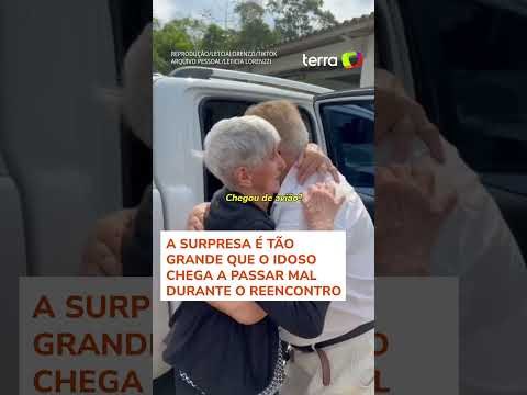 Reencontro emocionante de idoso com irmã de 94 anos comove internautas: 'Lindos'