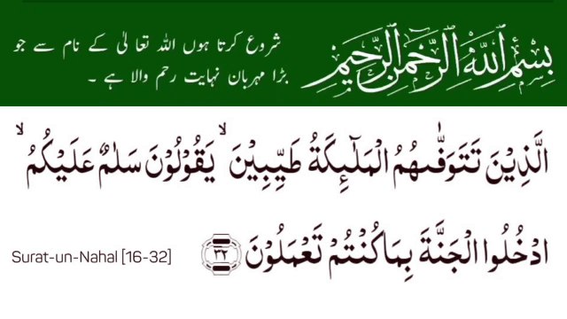Surah An-Nahl | سورة النحل | Surah 16 Ayat 32 | Surat-Un-Nahal | Quran With Urdu Translation #surahannahl #tilawat #verseoftheday #quran